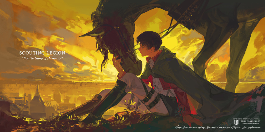 1boy, absurdres, black_boots, black_hair, boots, brown_jacket, chinese_commentary, cloak