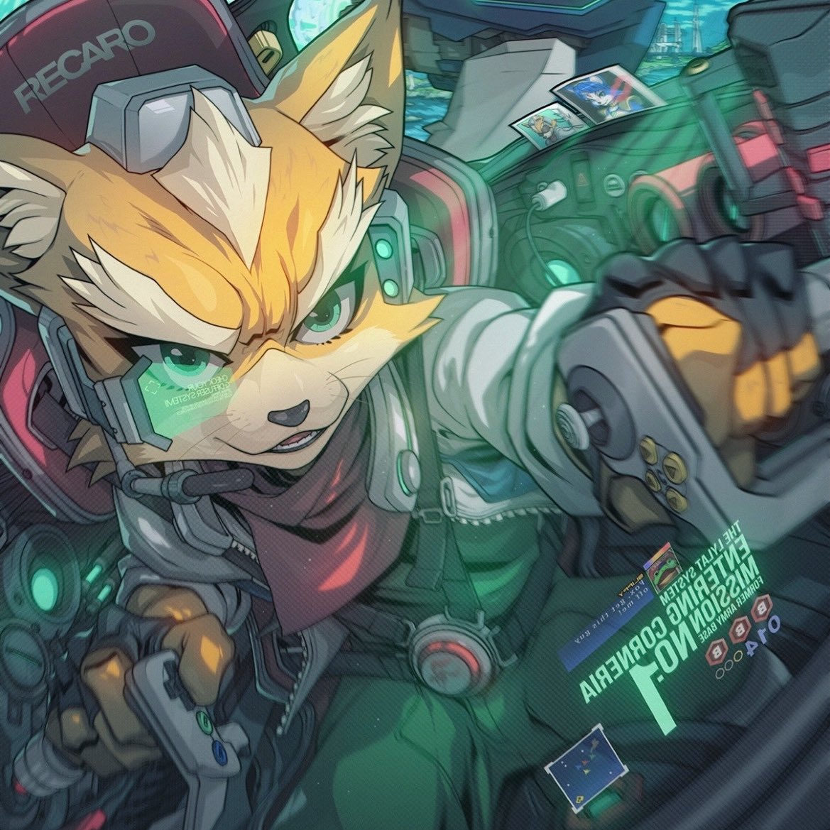 1boy, :3, animal_ear_fluff, animal_ears, animal_nose, arm_up, backwards_text, bandana