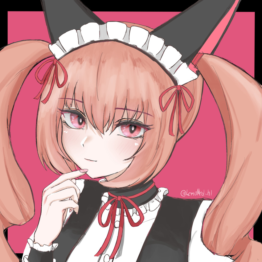 1girl, absurdres, akiha_rumiho, animal_ears, apron, black_dress, choker, commentary_request