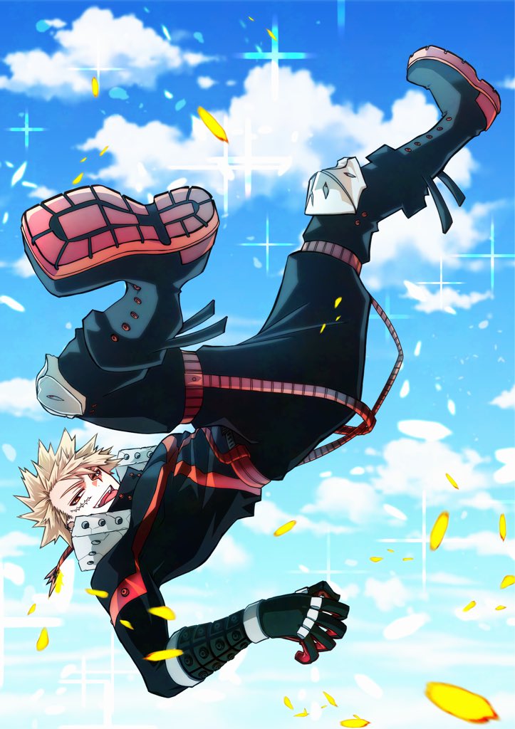 1boy, :p, bakugou_katsuki, black_boots, black_pants, blonde_hair, boku_no_hero_academia, boots
