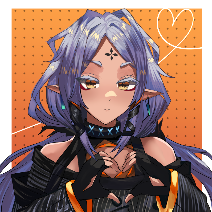 1girl, arknights, bare_shoulders, black_choker, black_dress, blue_sealad, blush, border