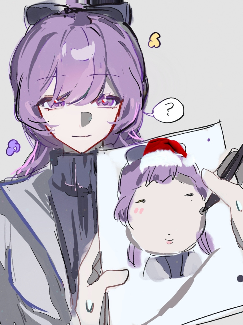1boy, 1girl, ?, bow, chinese_commentary, closed_mouth, coat, collared_coat
