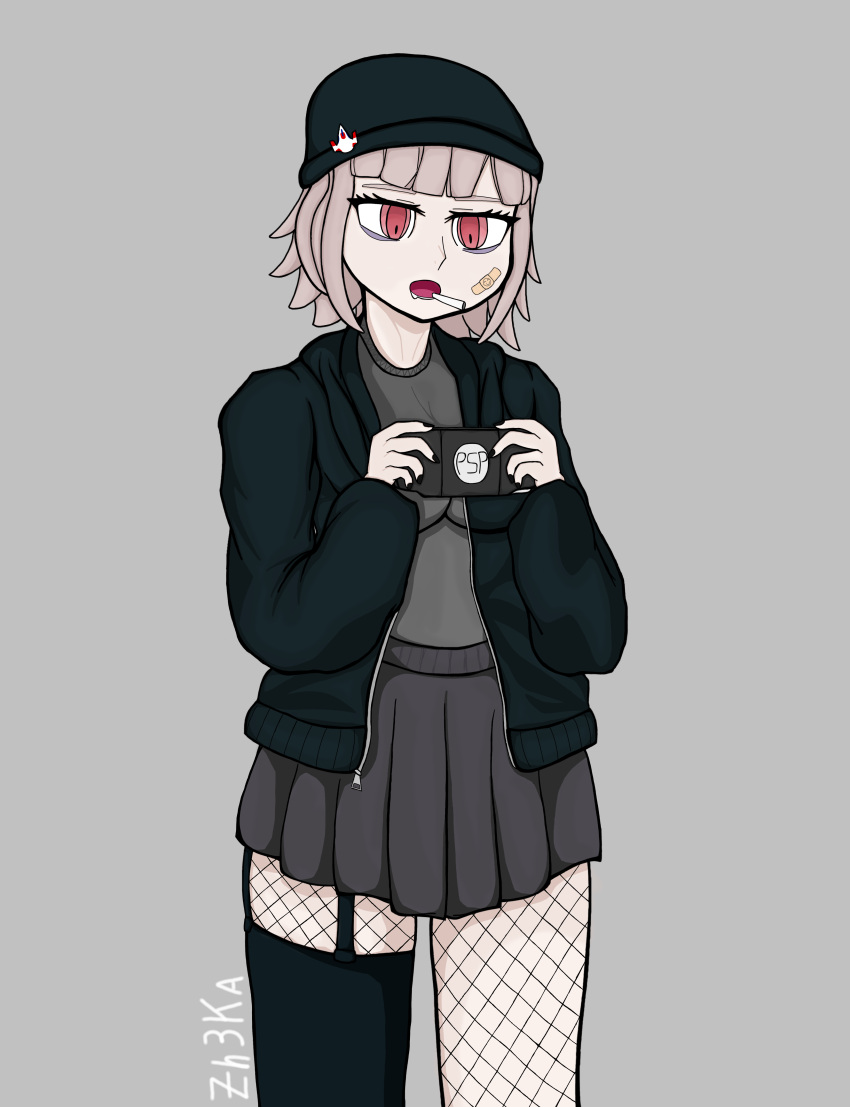 danganronpa_(series), danganronpa_2:_goodbye_despair, doomer, doomer_girl, nanami_chiaki, simple_background