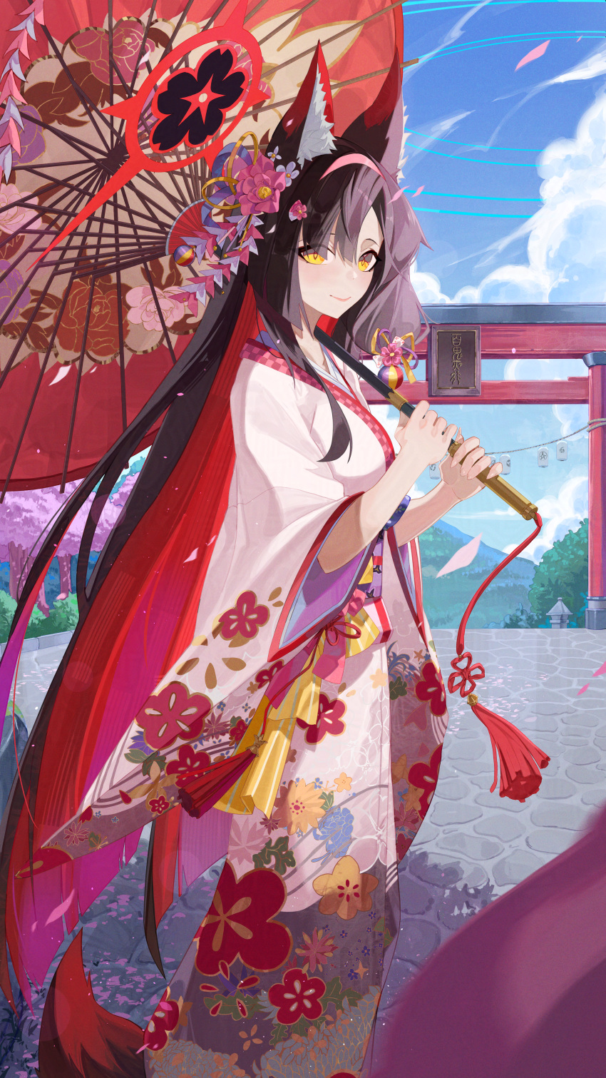 1girl, absurdres, animal_ear_fluff, animal_ears, black_hair, blue_archive, blunt_ends, blush