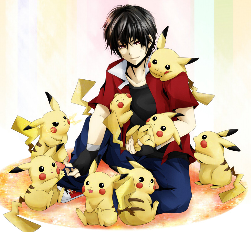 1boy, bad_id, black_hair, boy, electricity, fingerless_gloves, gloves, kaya_(hydego)