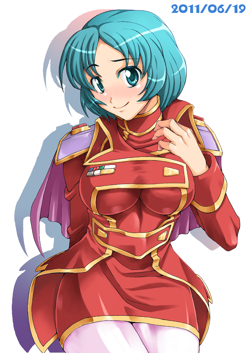 aqua_eyes, aqua_hair, capelet, dated, eris_radius, highres, naoyuki, pantyhose