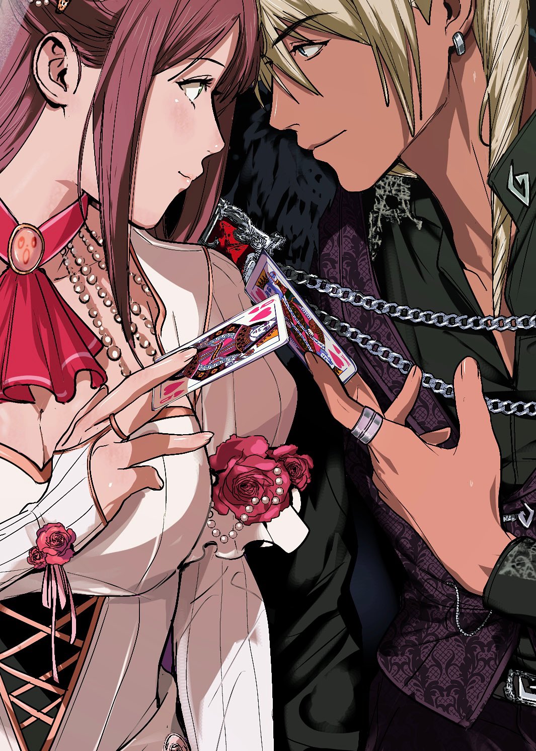 1boy, 1girl, :o, ace_attorney, adapted_costume, alternate_breast_size_(larger), alternate_costume, amikoiiko