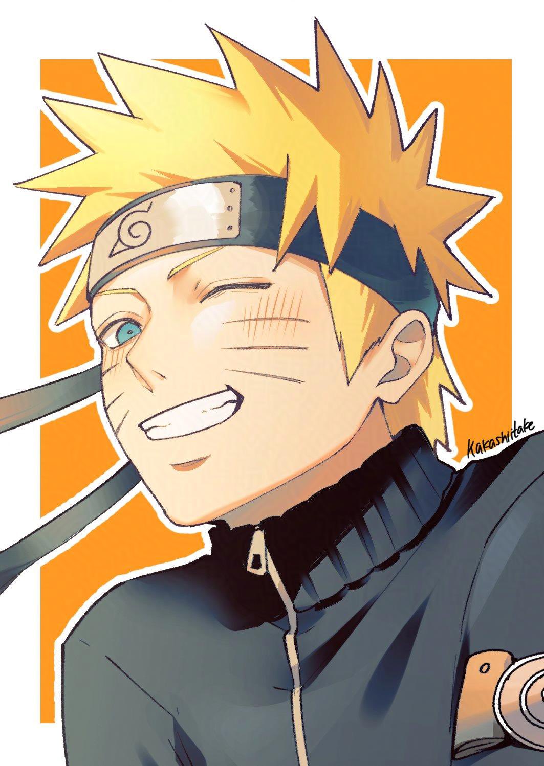 1boy, black_jacket, blonde_hair, blue_eyes, border, commentary, english_commentary, facial_mark