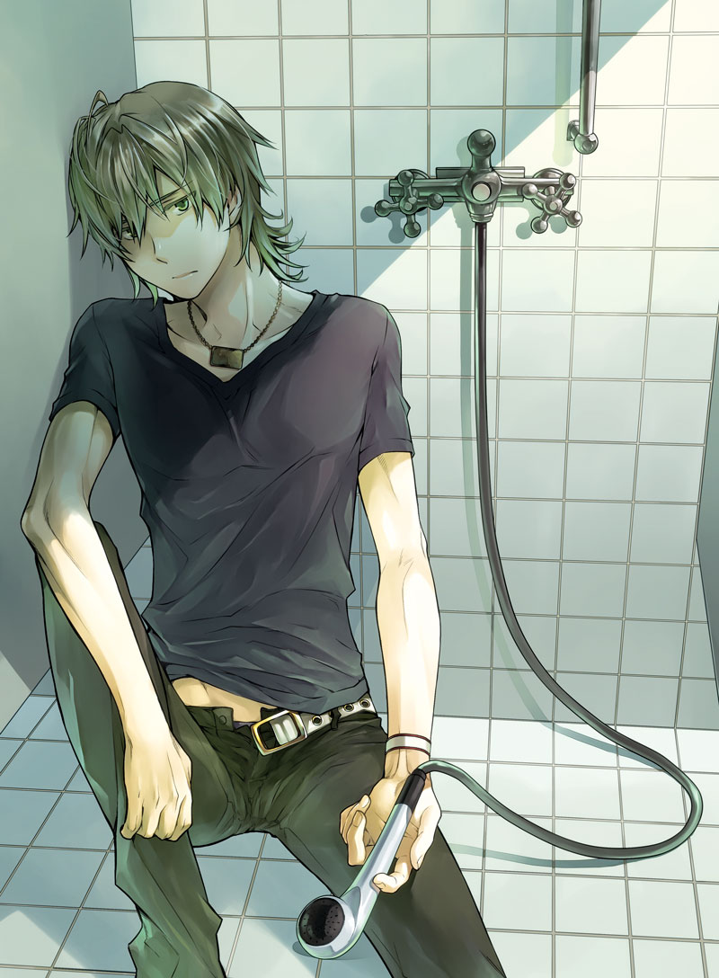bad_id, barnaby_brooks_jr, belt, blonde_hair, green_eyes, jewelry, kuro_(qqaid), male