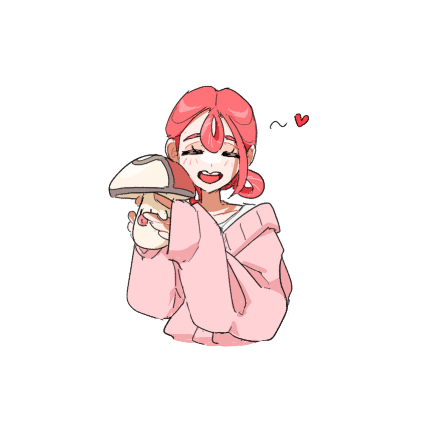 1girl, =_=, alternate_costume, blush, casual, closed_eyes, commentary_request, cropped_torso
