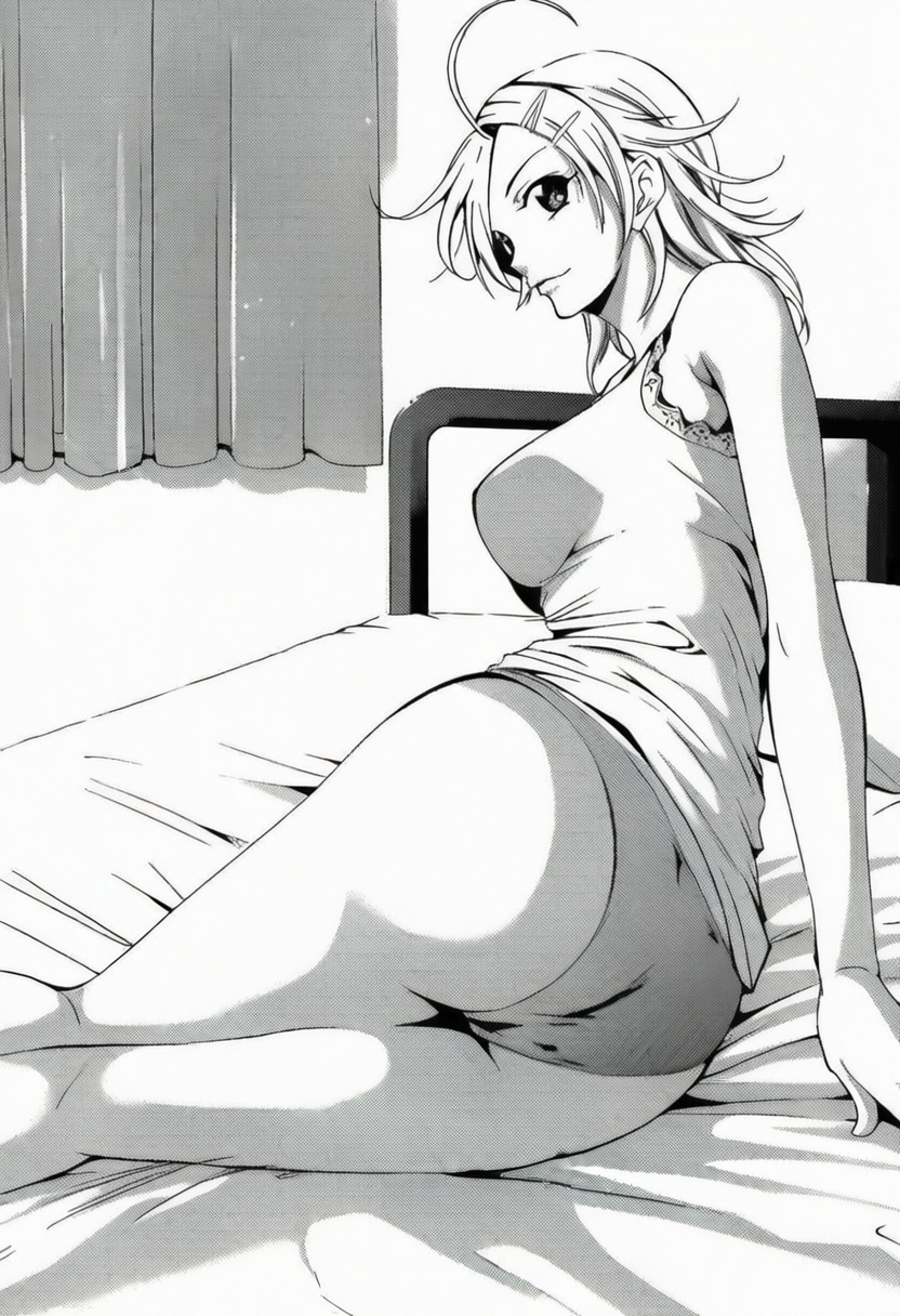 ai-generated, ass, ass_focus, bed, breasts, highres, indoors, kaga_akari