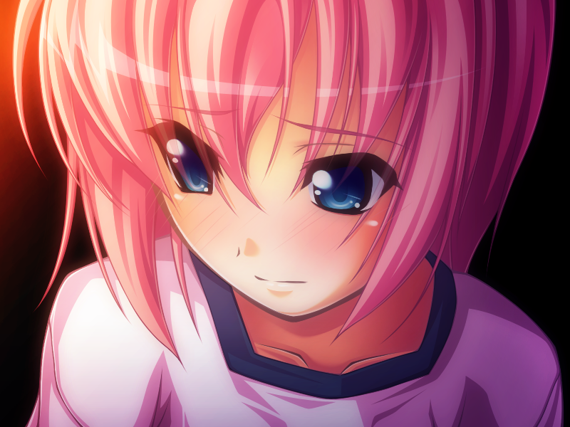 blush, face, gym_uniform, hotaru_(akappera), original, pink_hair, solo