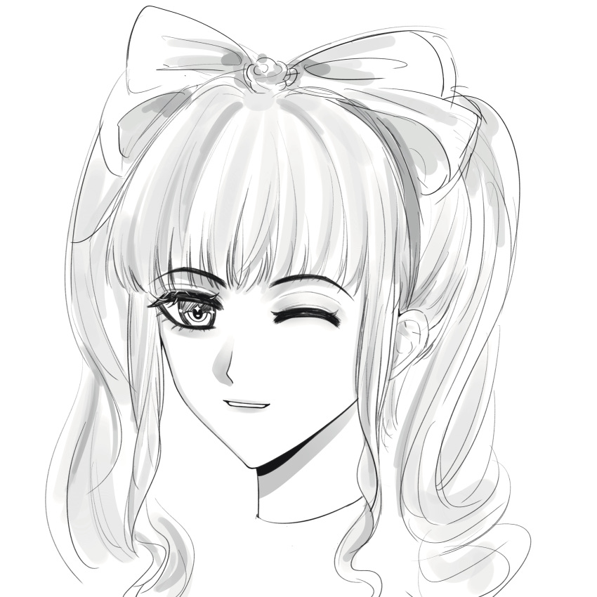 1girl, absurdres, bow, chinese_commentary, commentary_request, cropped_shoulders, eyelashes, fuwei98497