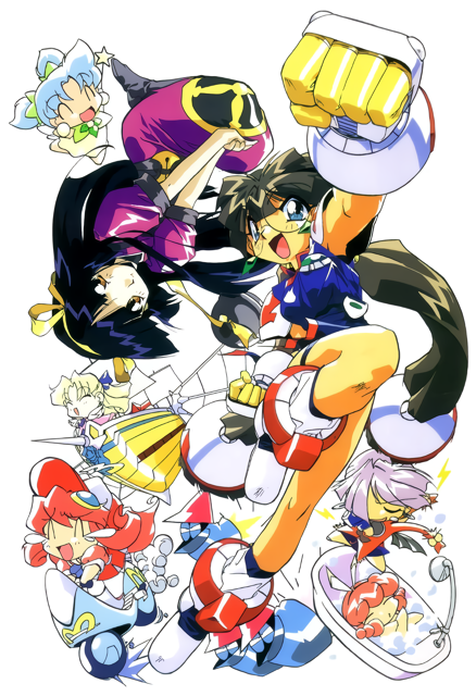 1990s_(style), 6+girls, ^_^, bath, bathing, bathtub, black_hair, blonde_hair