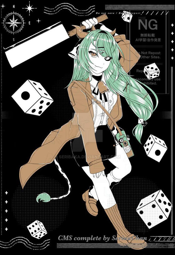 1girl, animal_ears, arm_up, artist_name, bag, bell, black_background, black_ribbon