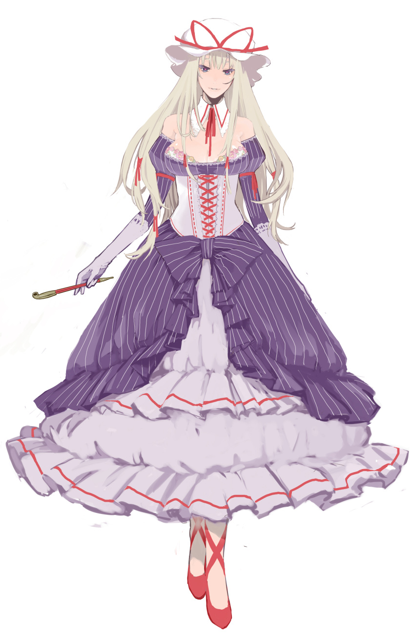 absurdres, bare_shoulders, blonde_hair, blue_eyes, breasts, cleavage, corset, dress