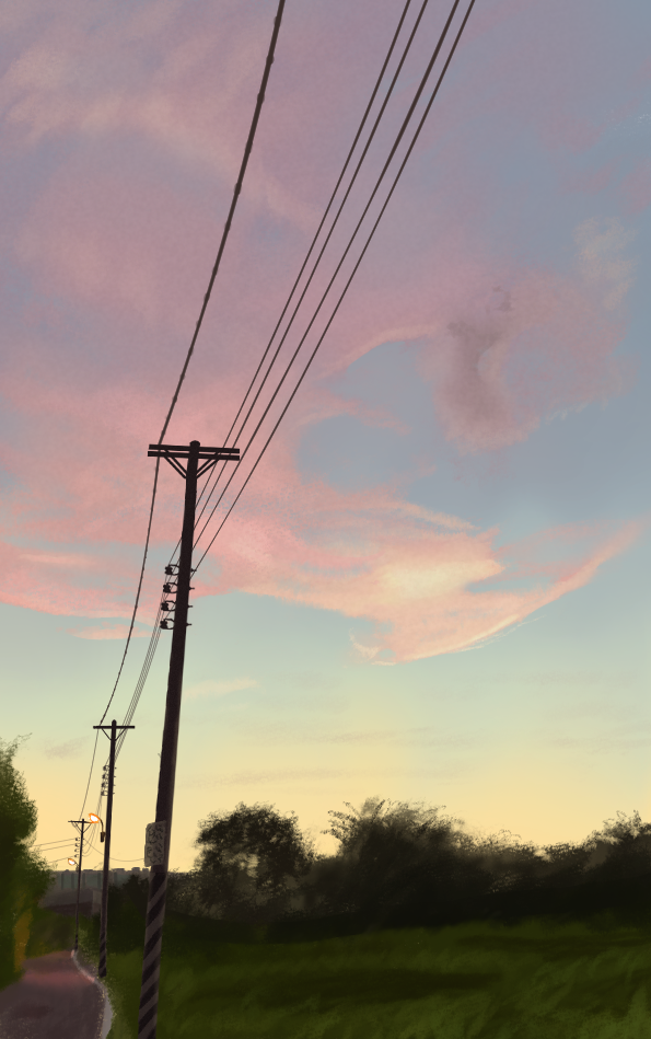 blue_sky, clouds, cloudy_sky, commentary_request, franky7702, gradient_sky, meadow, no_humans