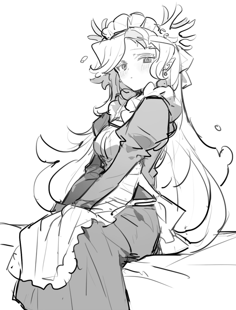 1girl, alternate_costume, apron, bad_id, bad_twitter_id, blush, commentary, cookie_run