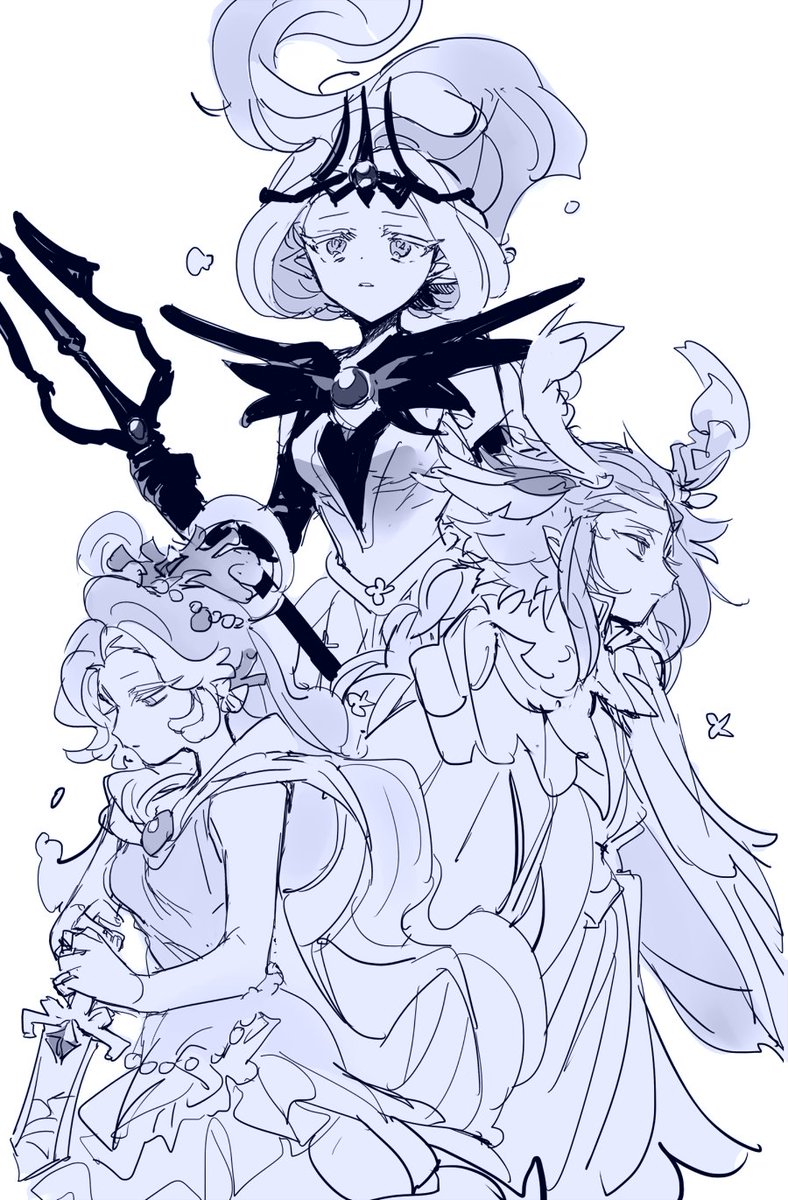 1boy, 2girls, bad_id, bad_twitter_id, cape, cookie_run, cookie_run:_ovenbreak, coral_hair_ornament