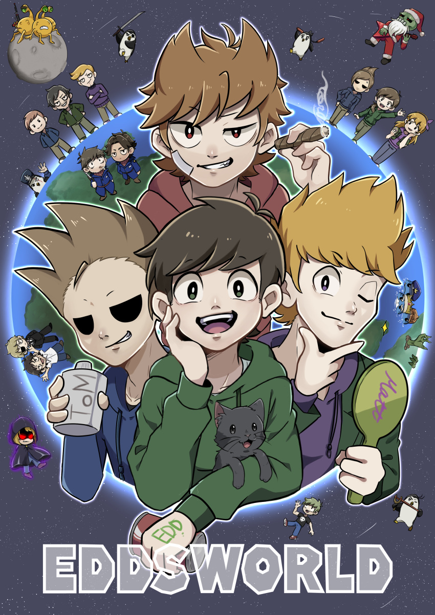 3girls, 6+boys, :d, absolutely_everyone, absurdres, alien, animal, animification