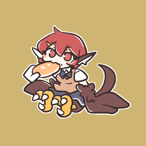 1girl, 1other, :3, animal_ears, big_o_pants, bird_ears, bird_legs, bird_tail