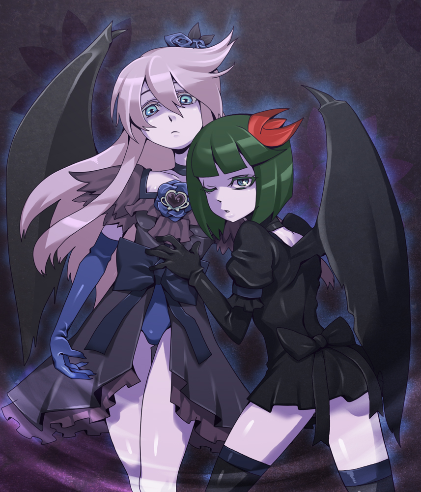 alternate_color, aqua_eyes, black_legwear, bow, brooch, choker, colored_eyelashes, cure_moonlight