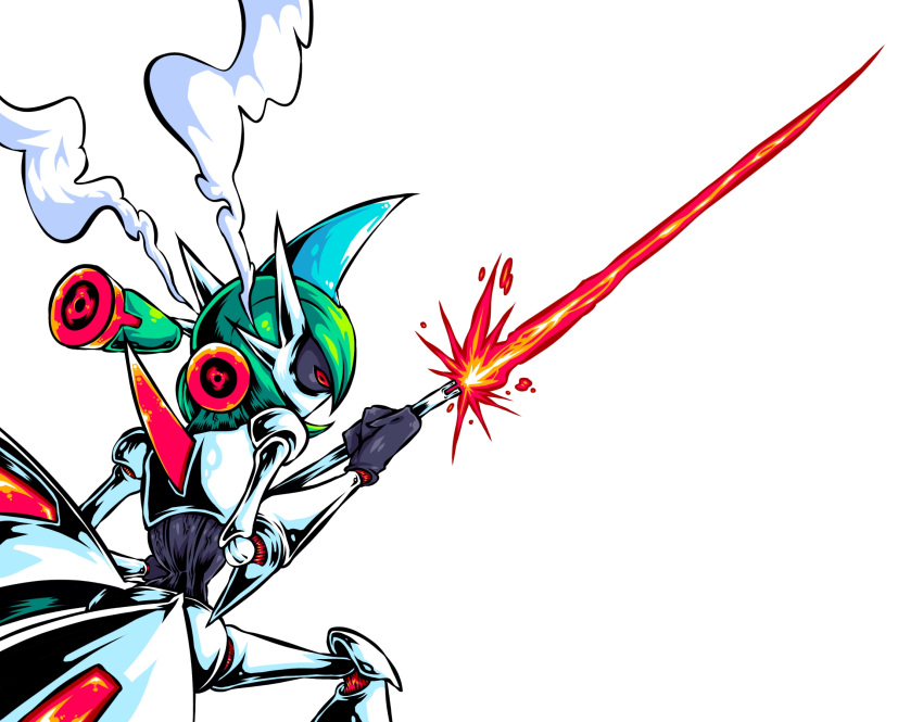 bidul_(bidul72476120), black_sclera, colored_sclera, commentary_request, energy_sword, highres, holding, holding_weapon