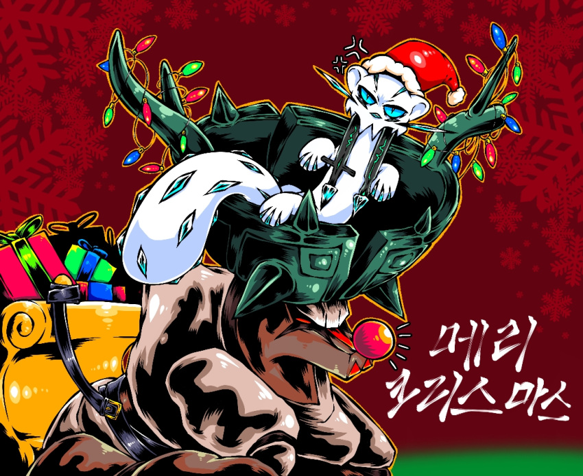 anger_vein, animal_focus, antlers, bidul_(bidul72476120), box, chien-pao, christmas, christmas_lights