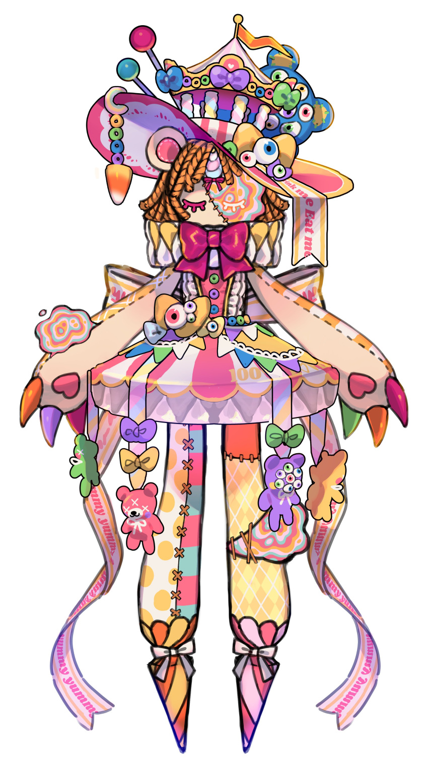 1girl, absurdres, animal_ears, animal_hands, back_bow, bear_ears, bow, carousel_hat