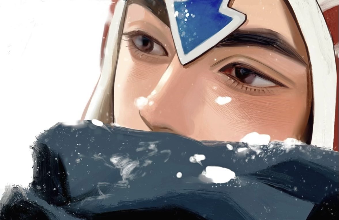 1boy, brown_eyes, close-up, covered_mouth, guido_mista, hat, jojo_no_kimyou_na_bouken, looking_to_the_side