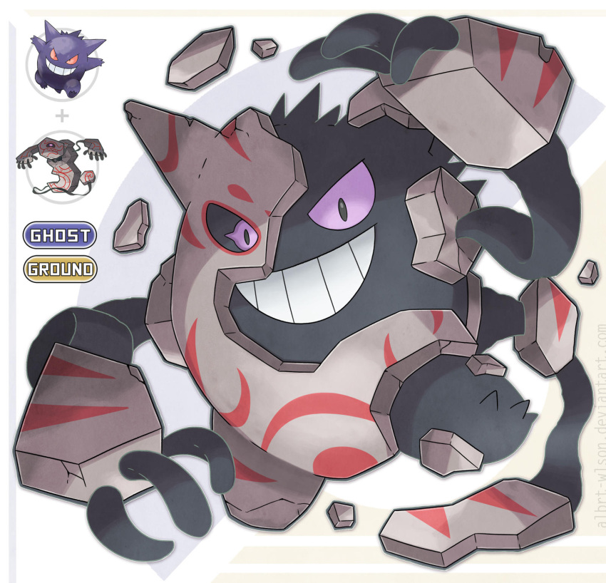 albrt-wlson, commentary, debris, english_commentary, english_text, full_body, fusion, gengar