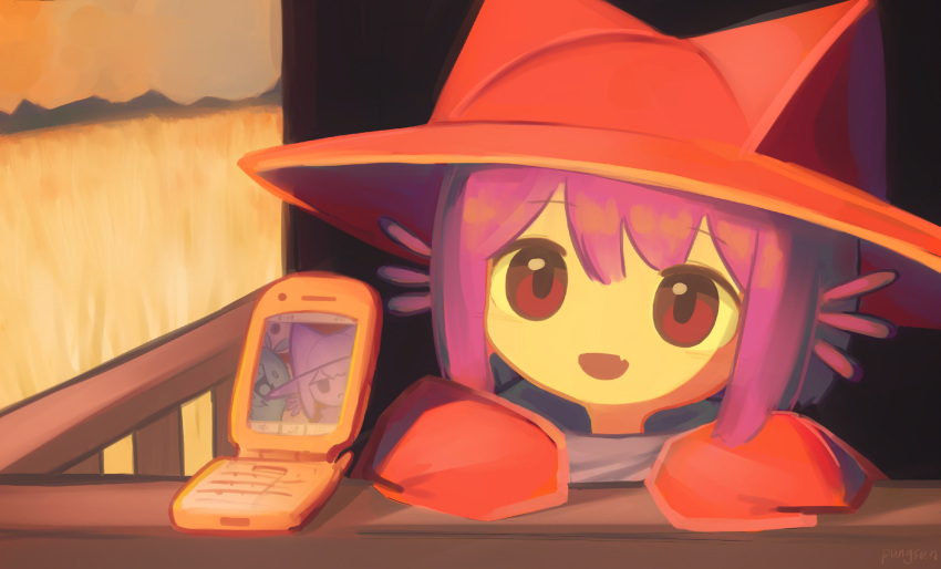 2girls, 2others, absurdres, alula_(oneshot), androgynous, animal_hat, blue_scarf, brown_coat