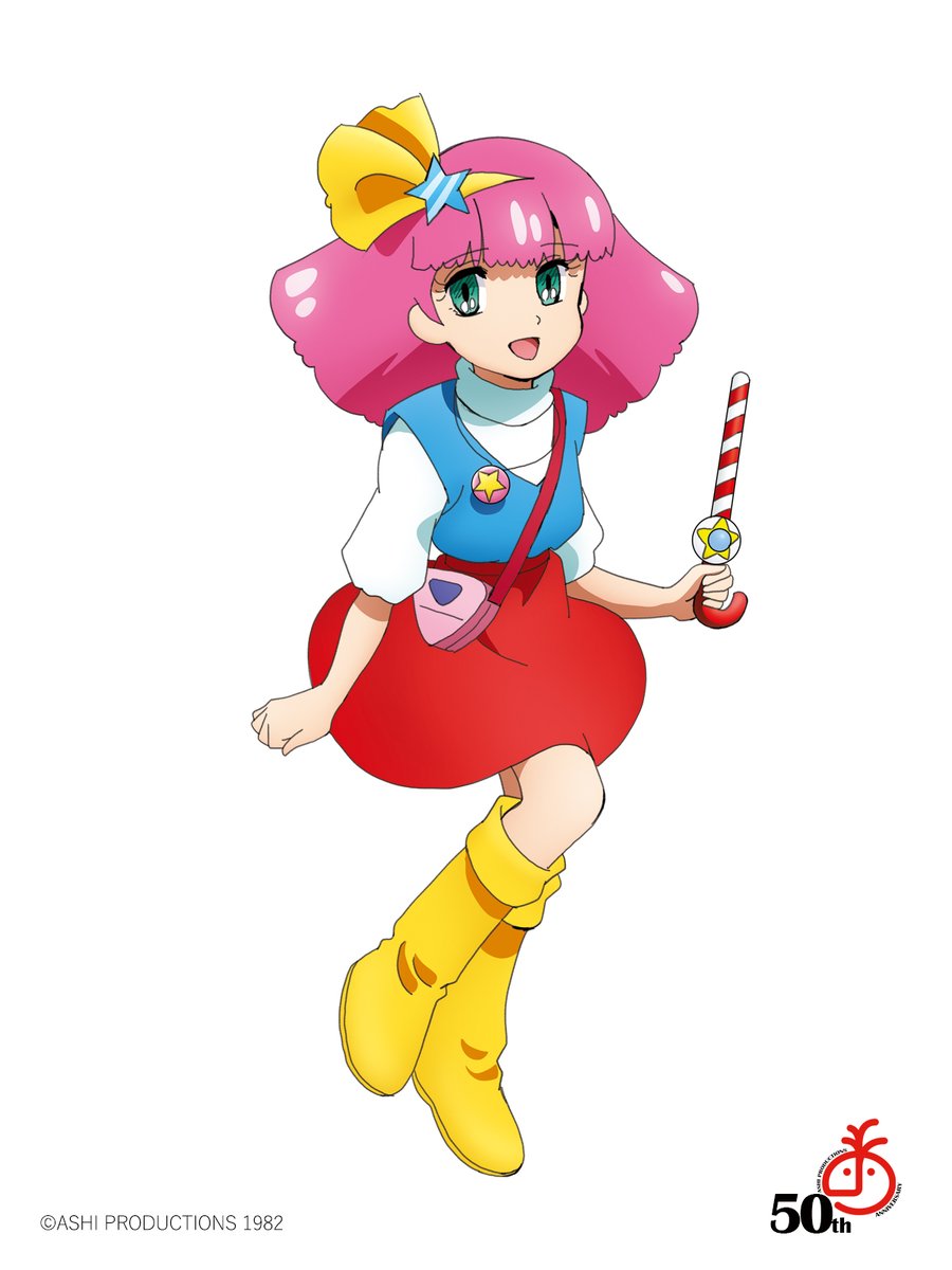 1980s_(style), 1982, 1girl, anime_coloring, anniversary, arm_at_side, bag, big_hair