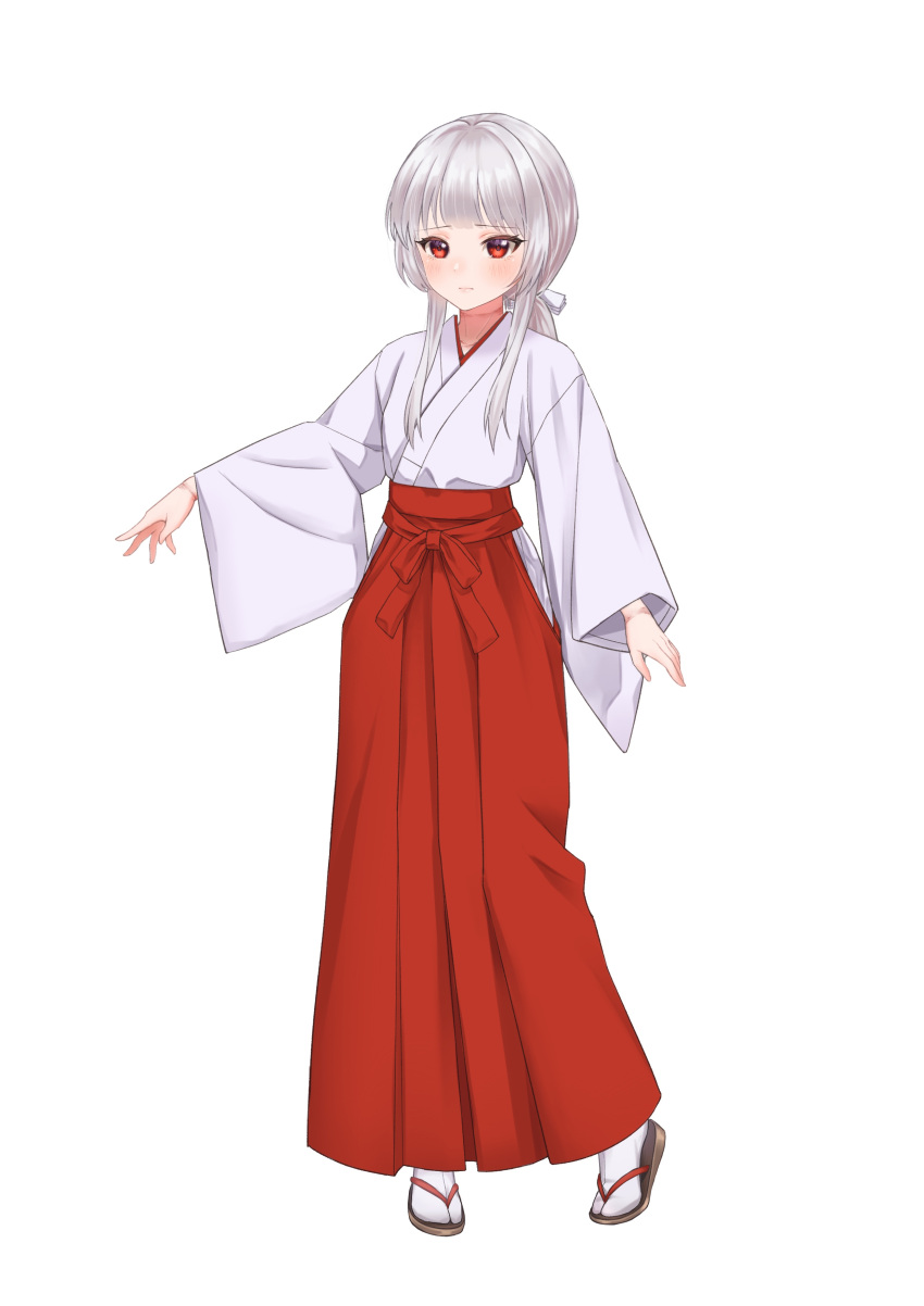 1girl, absurdres, animal_print, bird_print, closed_mouth, commentary_request, full_body, grey_hair