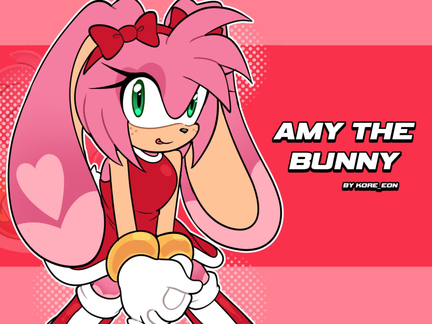 amy_rose, bunny_girl, bunny_tail, green_eyes, pink_fur, pink_hair, rabbit, rabbit_ears