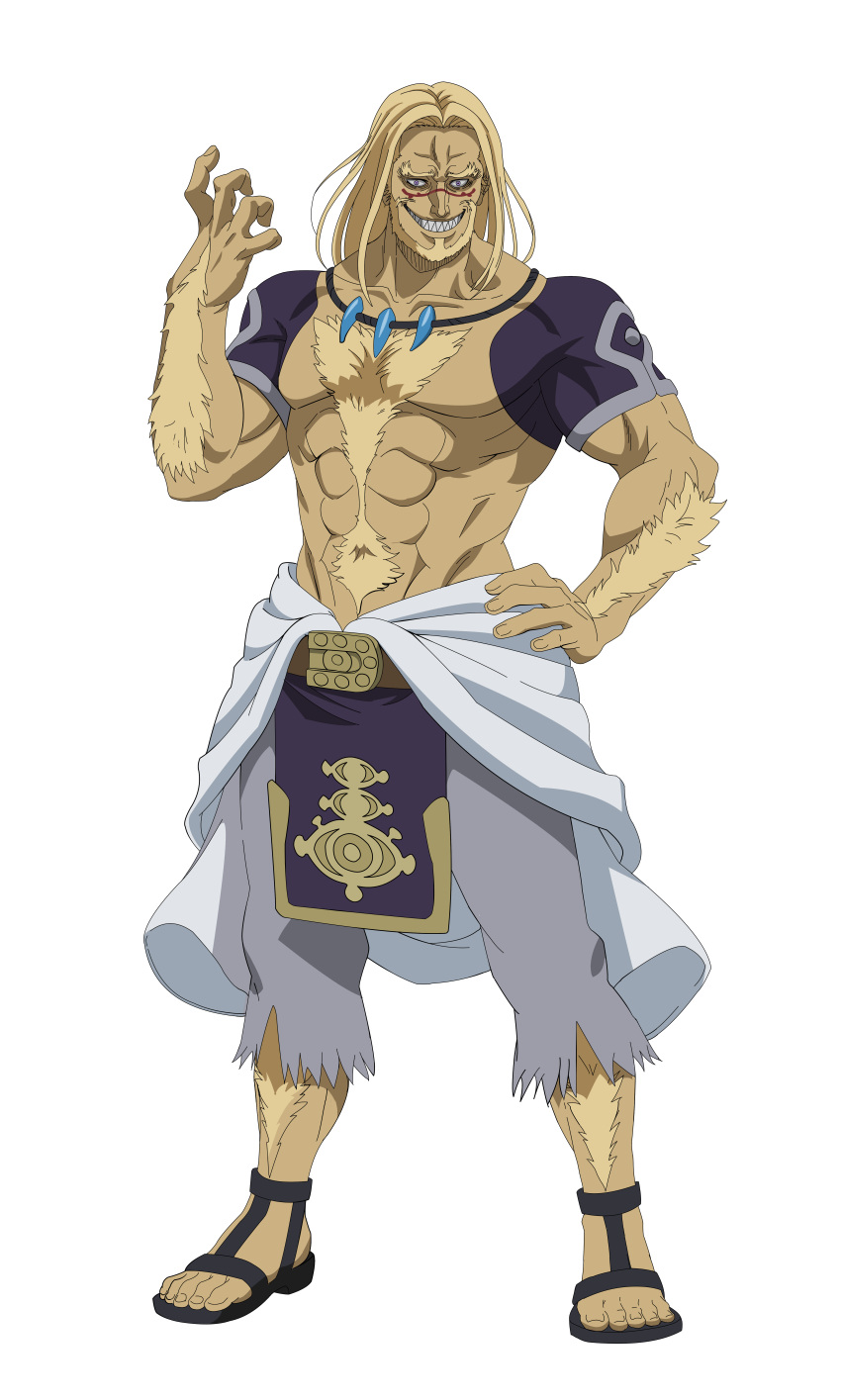 1boy, abs, absurdres, arm_hair, beard, black_clover, black_clover_m:_rise_of_the_wizard_king, blonde_hair
