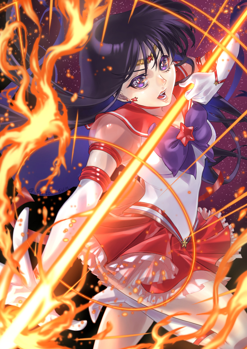 absurdres, bishoujo_senshi_sailor_moon, black_hair, boots, brooch, choker, commentary_request, earrings