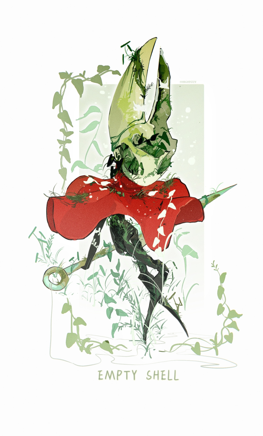 1girl, arthropod_girl, artist_name, border, chinese_commentary, chromatic_aberration, cloak, commentary_request