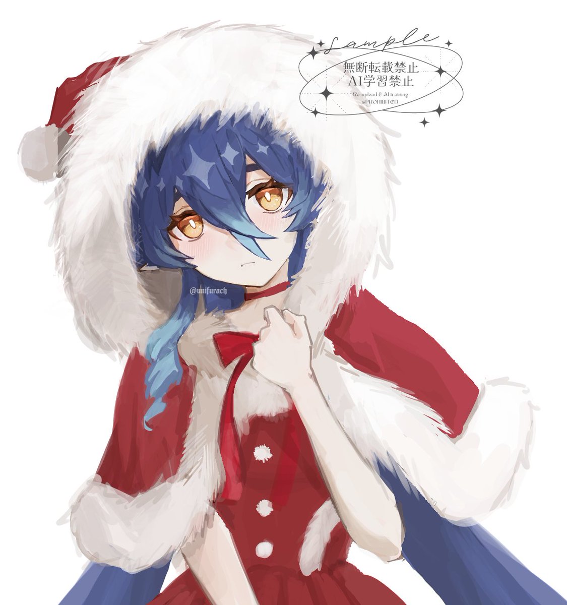 1girl, blue_hair, capelet, drill_hair, drill_sidelocks, fur-trimmed_capelet, fur-trimmed_headwear, fur-trimmed_hood
