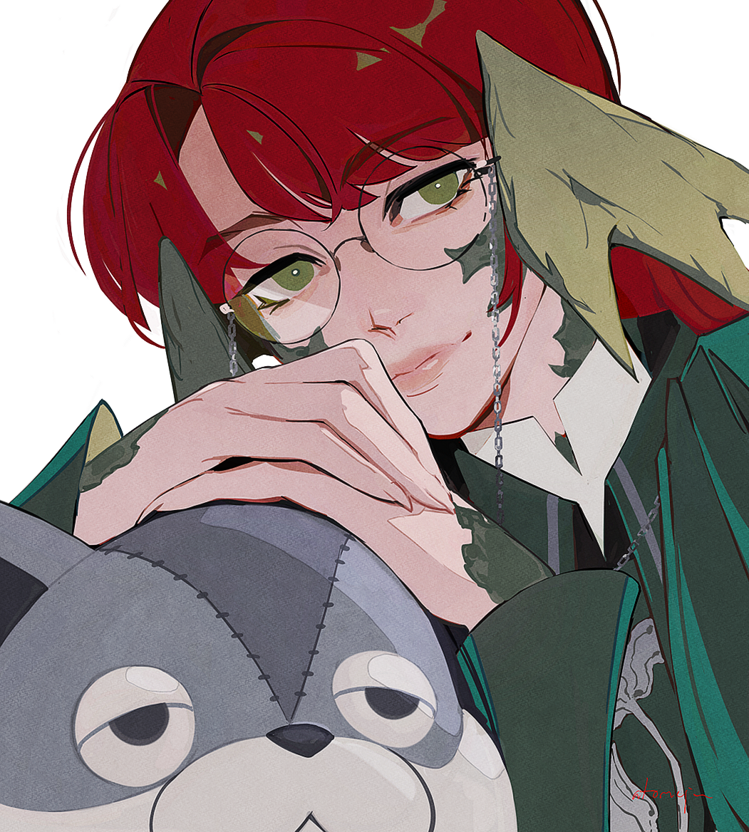 1boy, 1girl, ashenblue, au_ra, bright_pupils, calyx_(ff14), closed_mouth, collared_dress