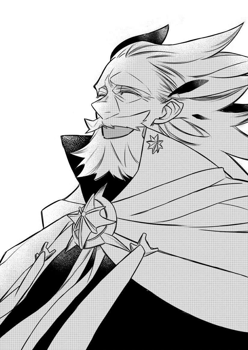 1boy, beard, cape, commentary_request, facial_hair, fate/grand_order, fate_(series), forehead