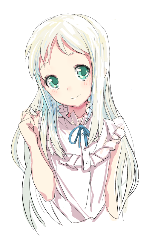 aqua_eyes, blush, bust, dress, hair_tussle, honma_meiko, long_hair, p-nut