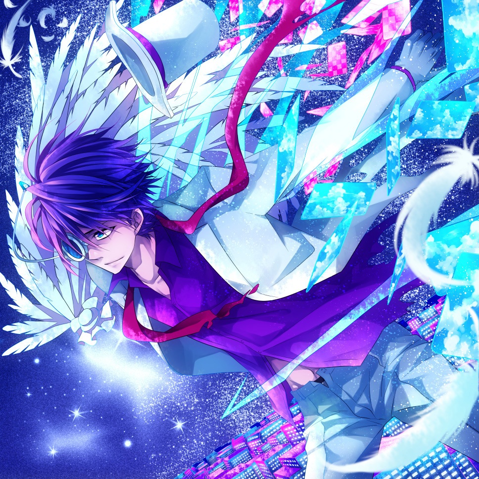 blue_eyes, camui_c777, card, cards, detective_conan, falling_card, feathers, hat