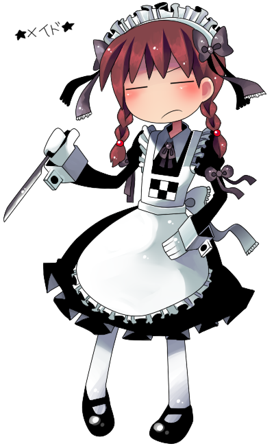bad_id, blush, bow, braid, brown_hair, closed_eyes, eyes_closed, hair_bobbles