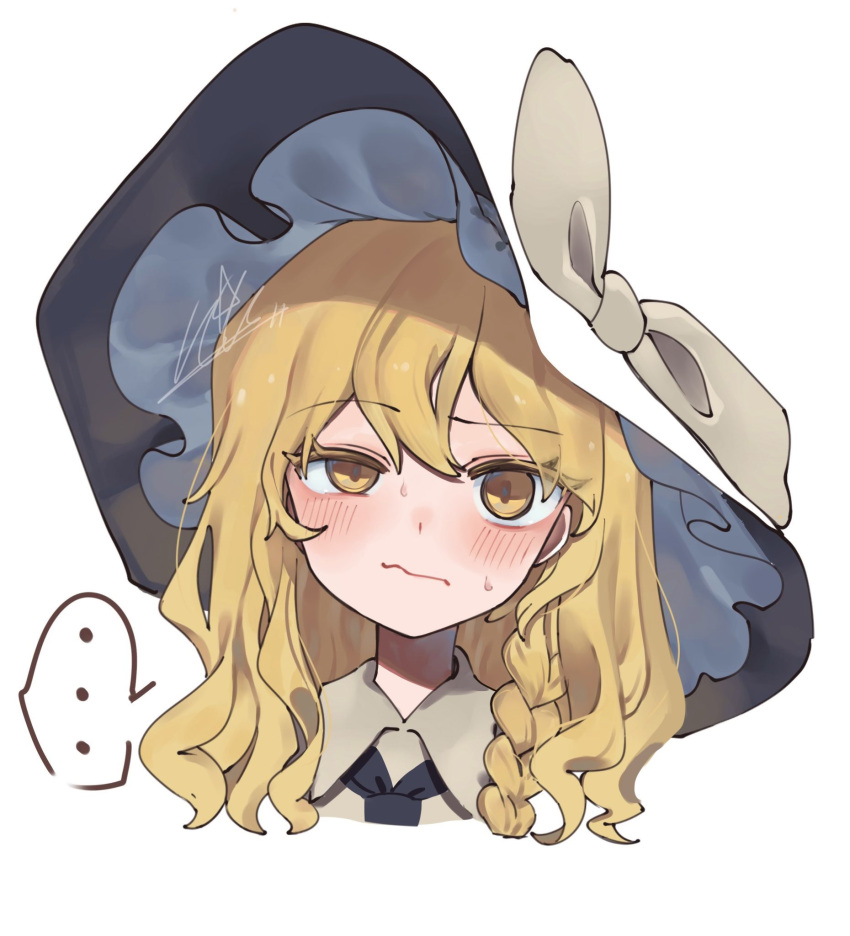..., 1girl, black_hat, black_necktie, blending, blonde_hair, blush, bow