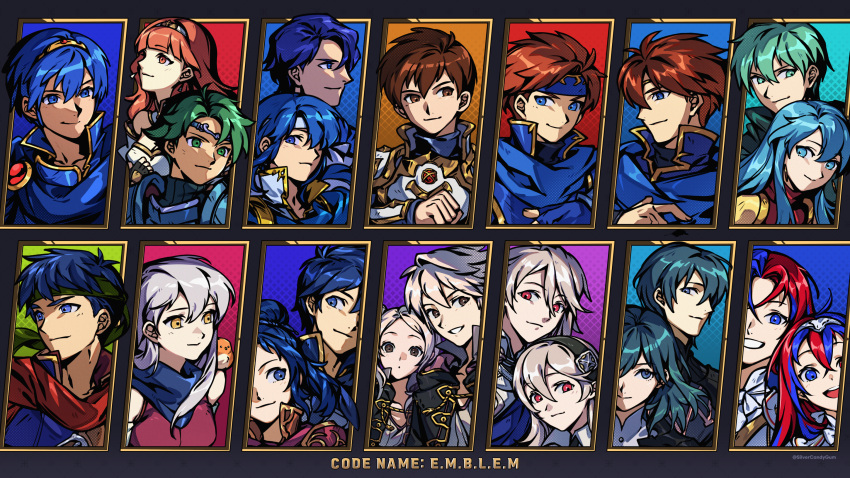 6+boys, 6+girls, absurdres, alm_(fire_emblem), animal_on_shoulder, bird, bird_on_shoulder, black_hairband