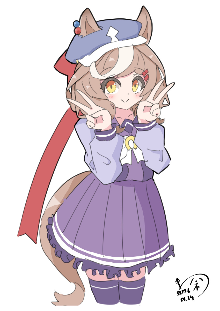 1girl, absurdres, animal_ears, blush, bow, bowtie, breasts, brown_hair
