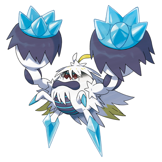 arms_up, artist_request, crabominable, empty_eyes, full_body, ice, mega_crabominable, mega_pokemon
