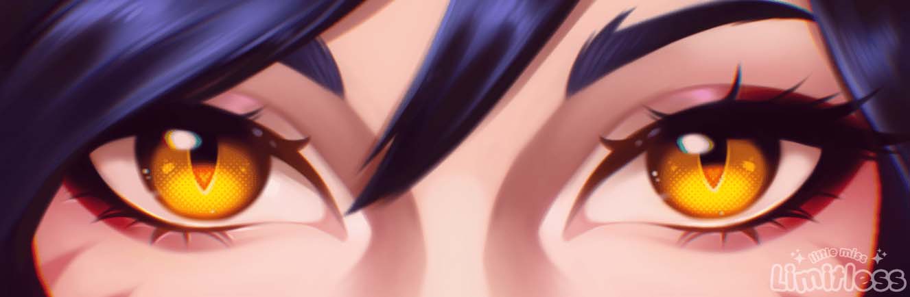 1girl, ahri_(league_of_legends), artist_name, black_hair, close-up, commentary, english_commentary, eye_focus