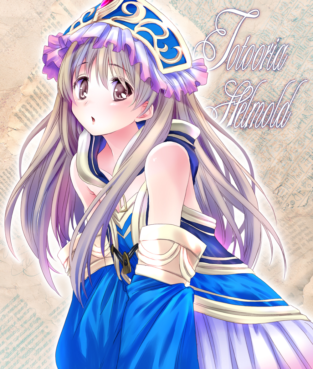 atelier_(series), atelier_totori, blush, brown_background, character_name, solo, sumegari_hamao, totooria_helmold
